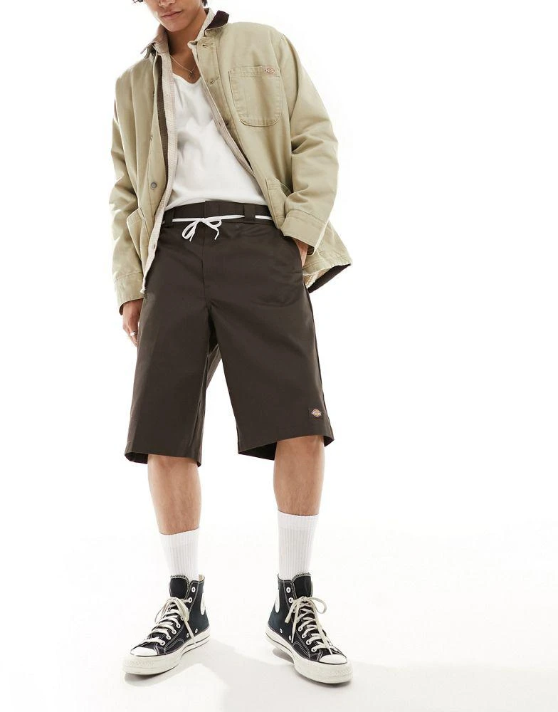 DICKIES Dickies 13 inch tailored shorts in dark brown 1