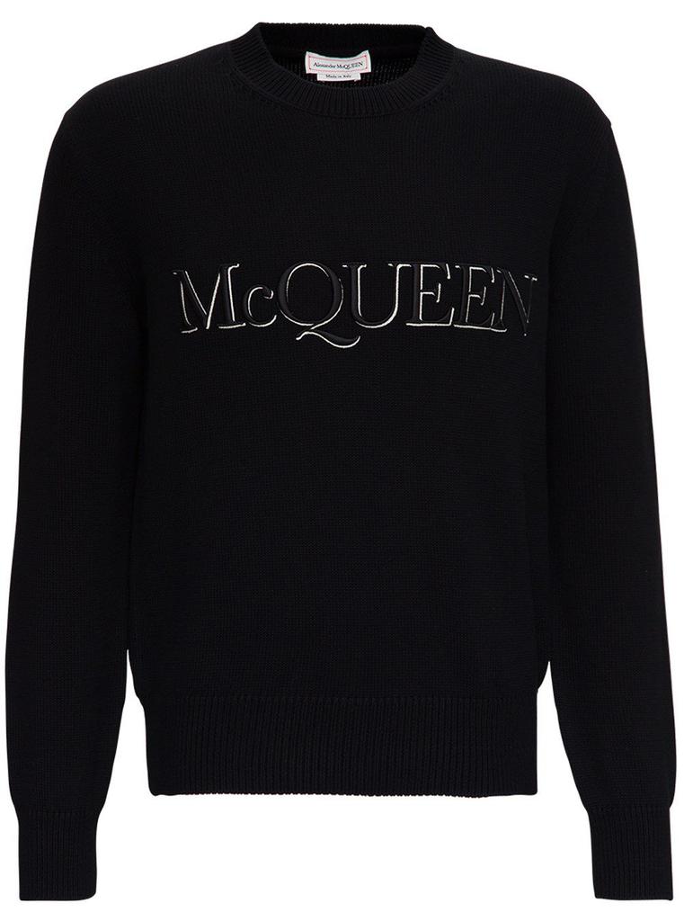 【送料&関税込】Alexander McQueen Light-blue Cotton Sweater Alexander McQueen Multicolor Oversized Argyle Sweater