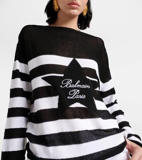 Balmain Logo striped sweater 5