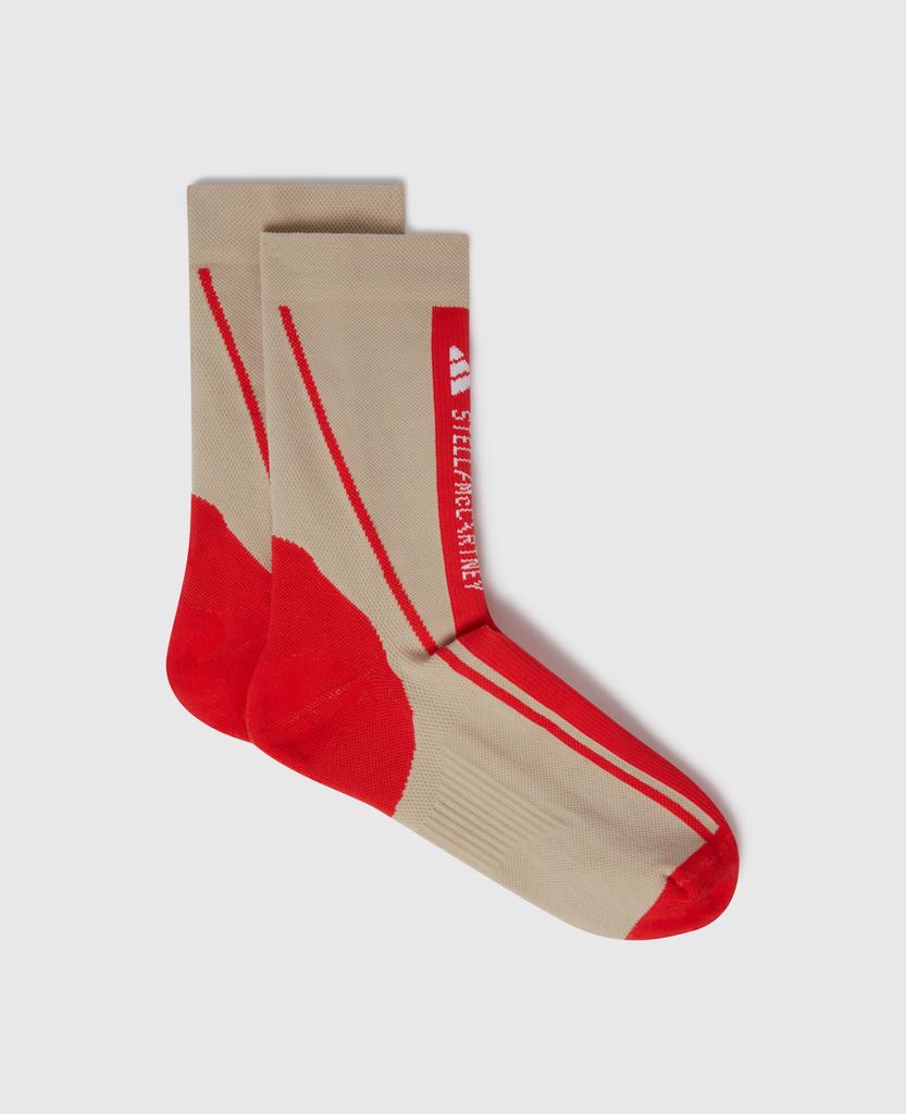 Stella McCartney Stella McCartney - Crew Socks, Woman, Desert Sand Beige/Active Red, Size: XS