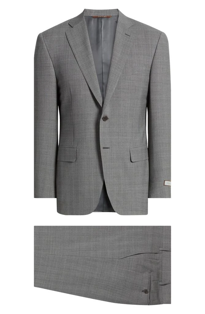 Canali Siena Regular Fit Plaid Super 130s Wool Suit
