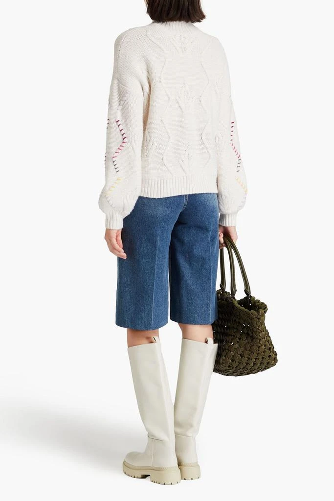 Autumn Cashmere Embroidered knitted turtleneck sweater 3