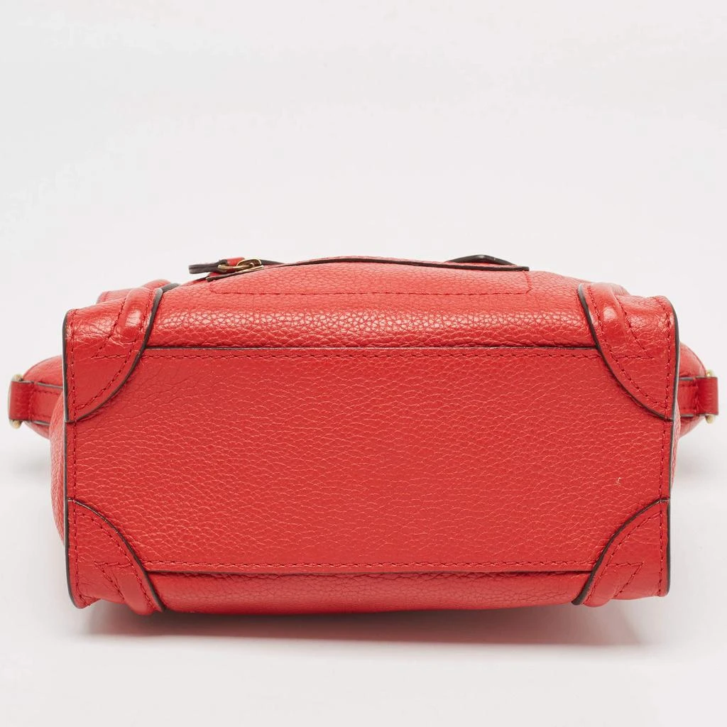 Celine Celine Red Leather Nano Luggage Tote 10