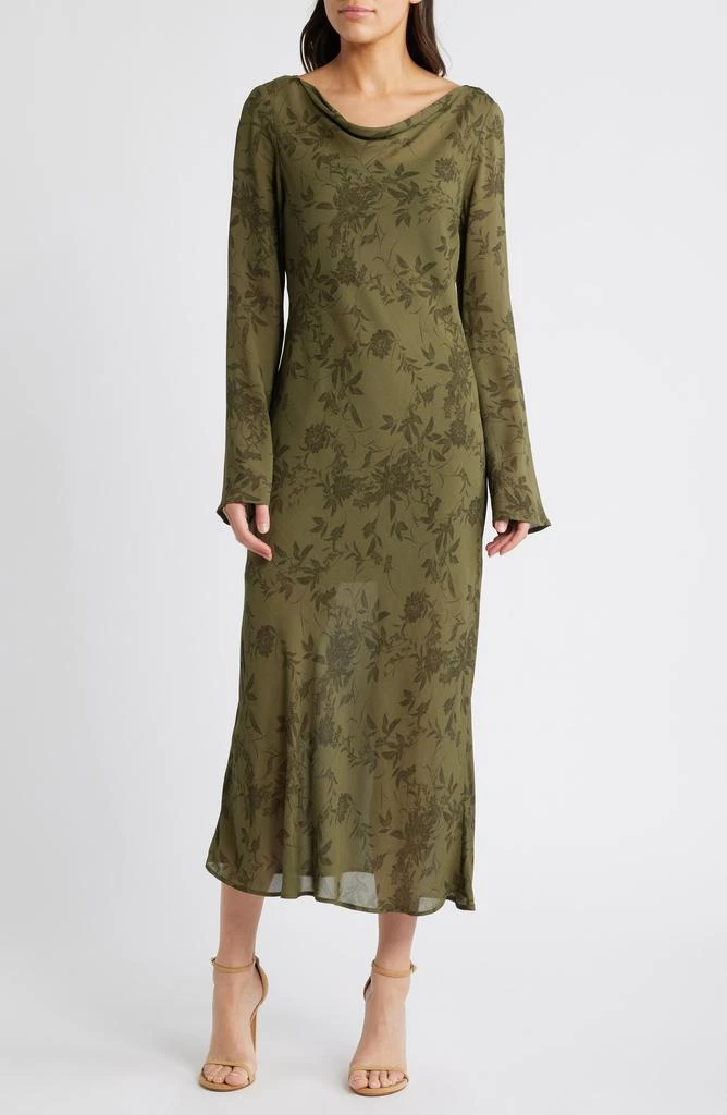 Wayf Cassandra Floral Long Sleeve Midi Dress 1
