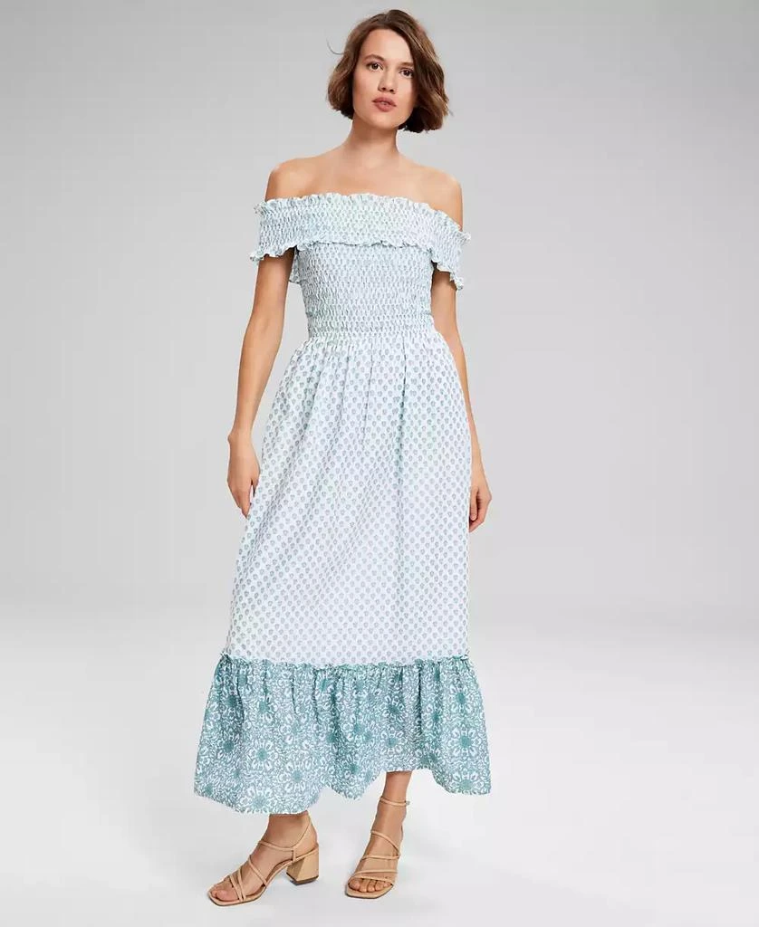 And Now This Women's Cotton Off-The-Shoulder Maxi Dress, Created for Macy's 1