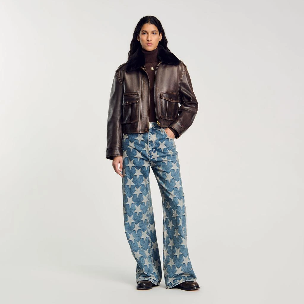 Sandro Distressed leather jacket 1