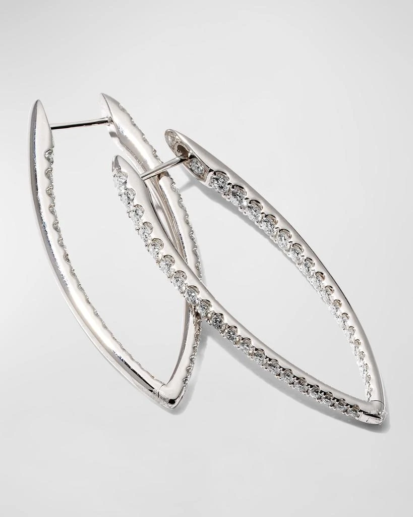 Memoire 18k White Gold Diamond Imperial Hoop Earrings, 1.66tcw 3