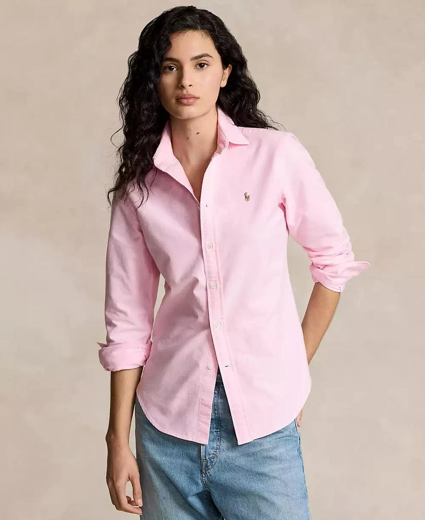 Ralph Lauren Women
s Slim-Fit Striped Oxford Shirt 1