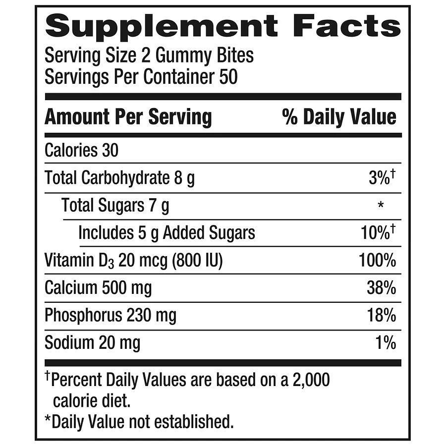 Caltrate Calcium and Vitamin D Supplement Gummy Black Cherry, Strawberry, Orange 5