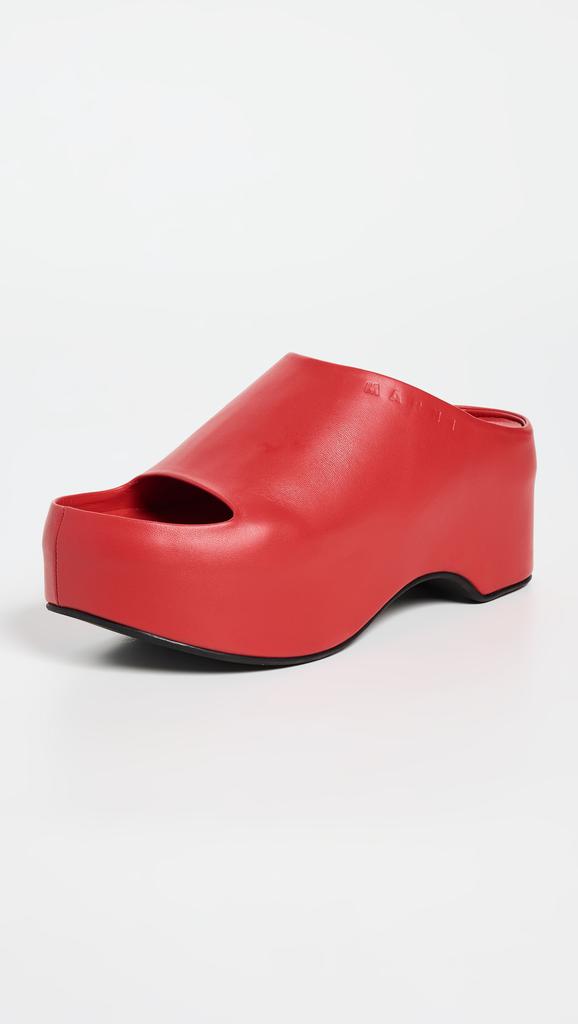 サンダル・ミュール MARNI - CHUNKY CLOG SABOT Brown leather chunky clog sabot | Marni