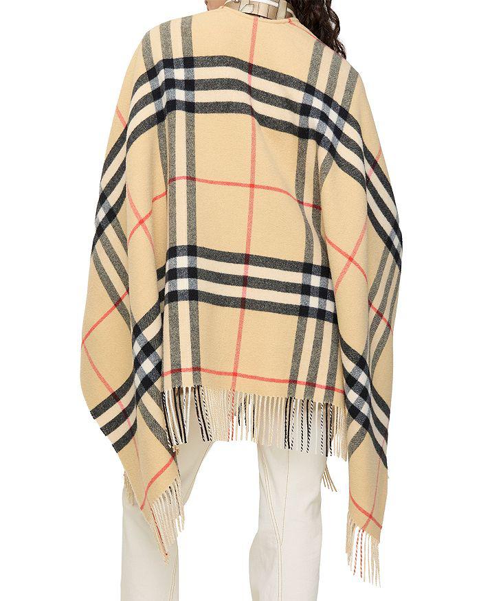 Burberry Contrast Check Cashmere & Wool Cape