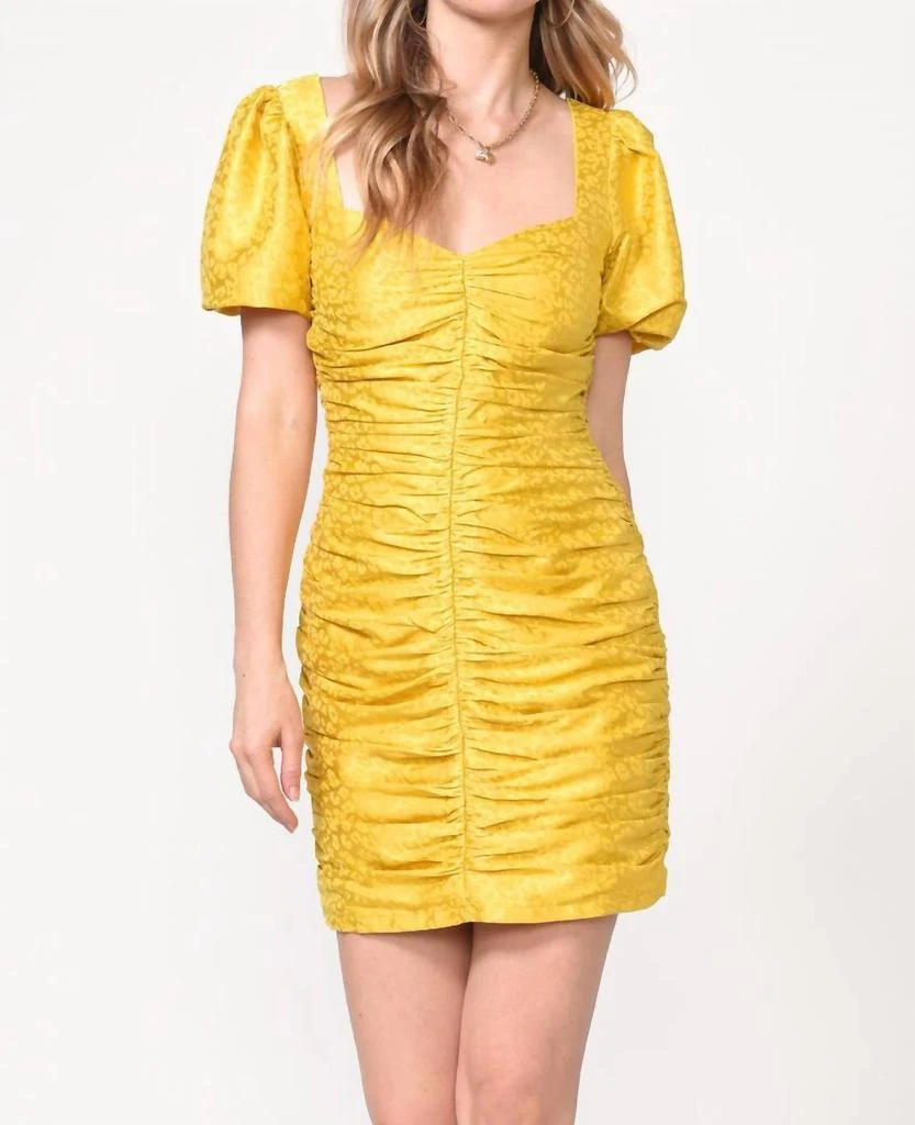 adelyn rae Nissa Ruched Dress In Honeycomb 1