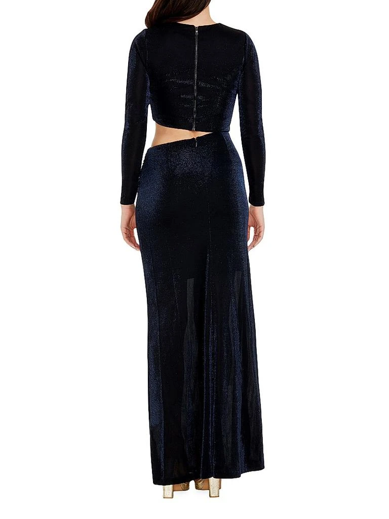 Dress The Population Candace Metallic Jersey Cut-Out Maxi Dress 5