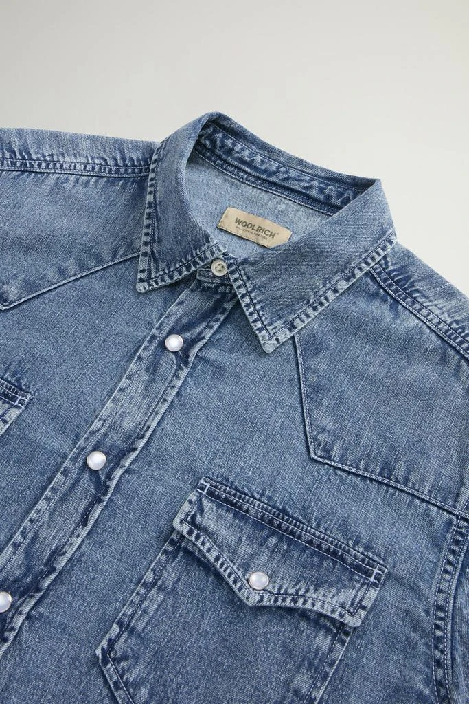 Woolrich Shirt in Pure Cotton Denim - Men - Blue 6