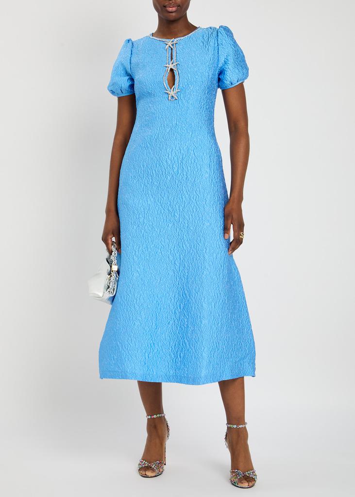 Sister Jane Reef jacquard cloqué midi dress
