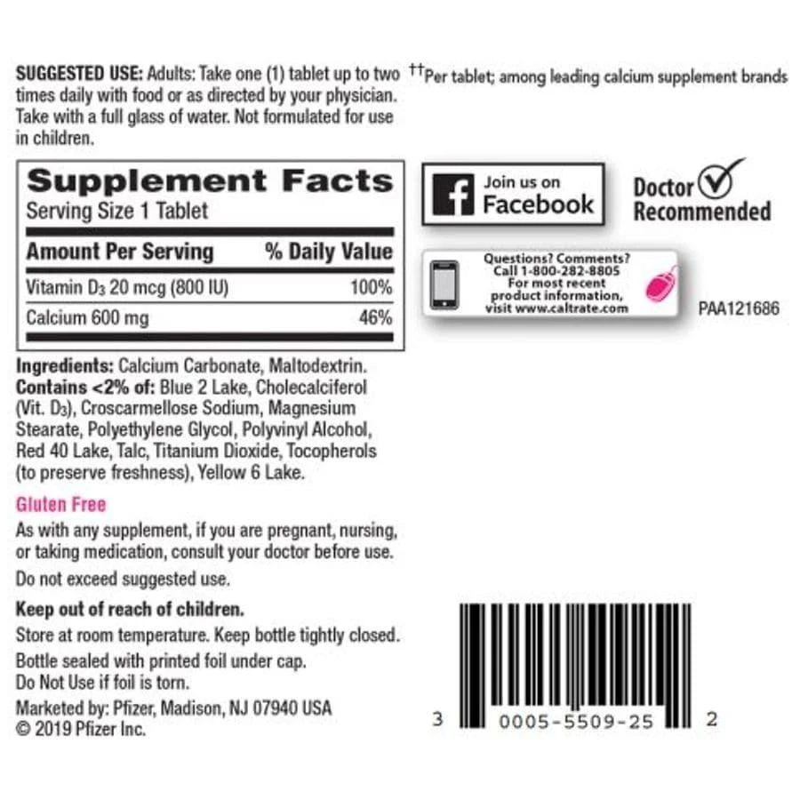 Caltrate Calcium and Vitamin D Supplement Tablets 9