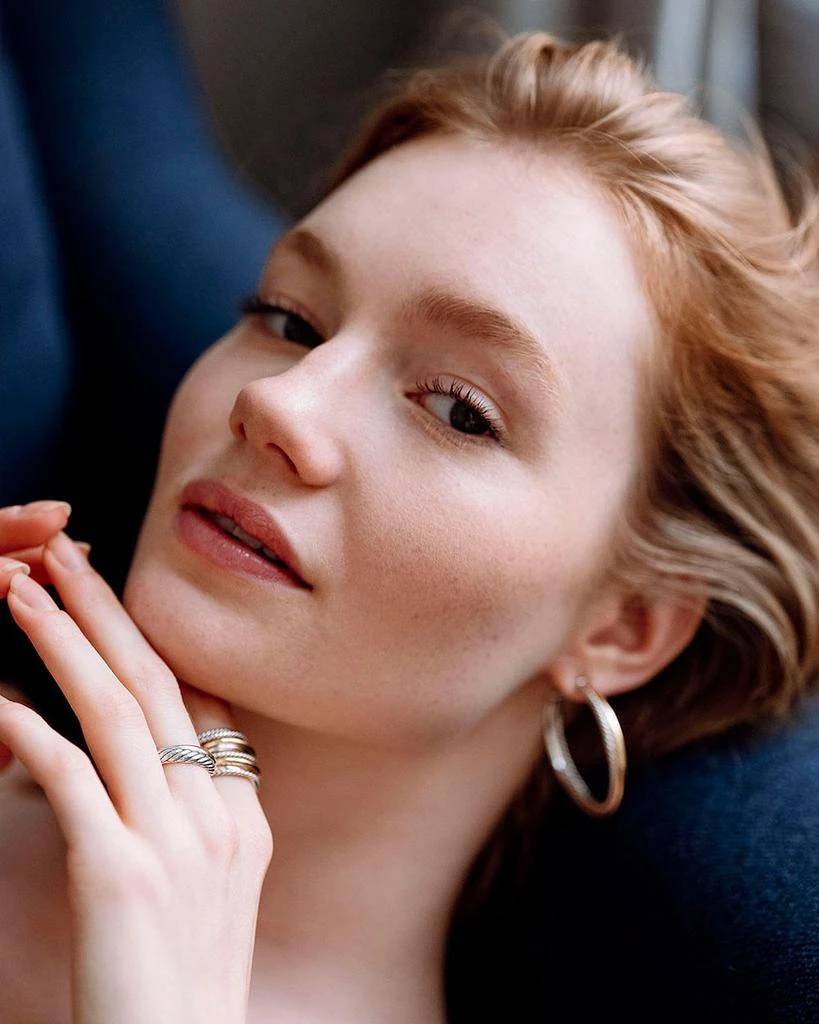 David Yurman Sterling Silver & 18K Yellow Gold Crossover XL Hoop Earrings 2