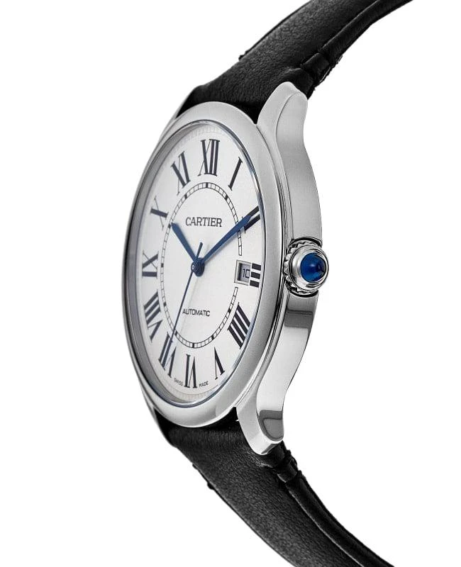 Cartier Cartier Ronde Must De Cartier Silver Dial Leather Strap Men's Watch WSRN0032 3