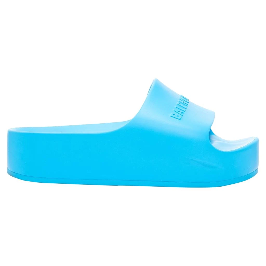 Balenciaga Logo Embossed Rubber Platform Chunky Slides 1