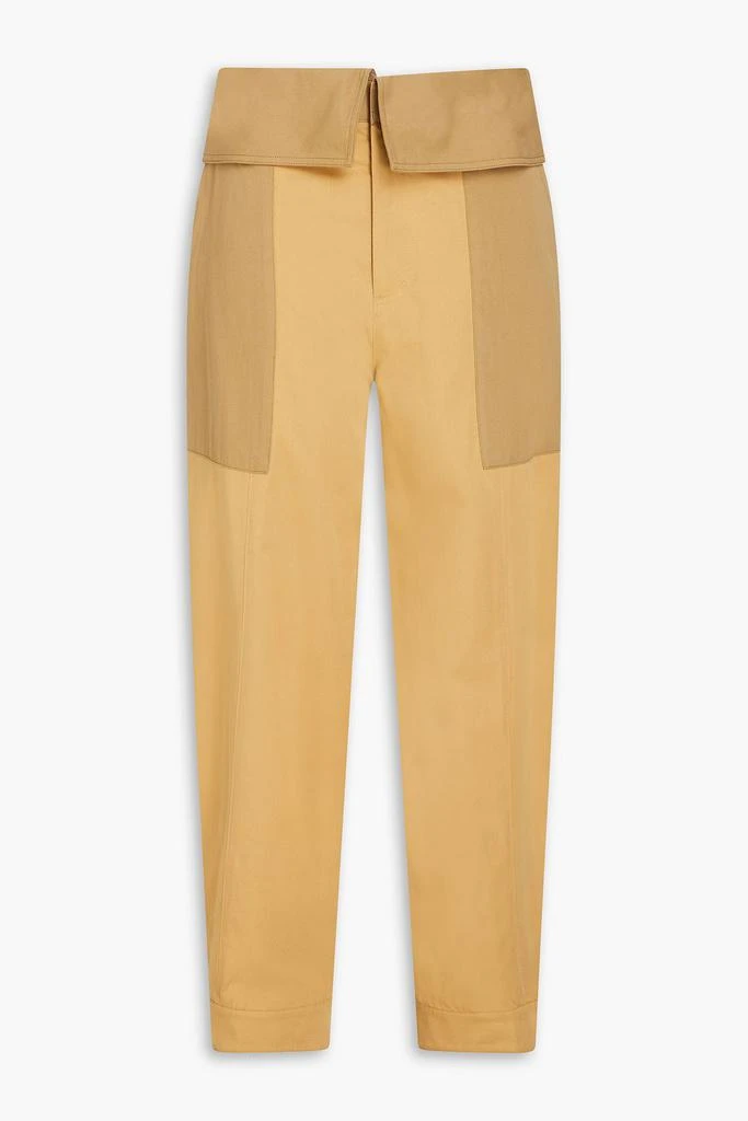 FRAME Two-tone cotton-poplin tapered pants 1