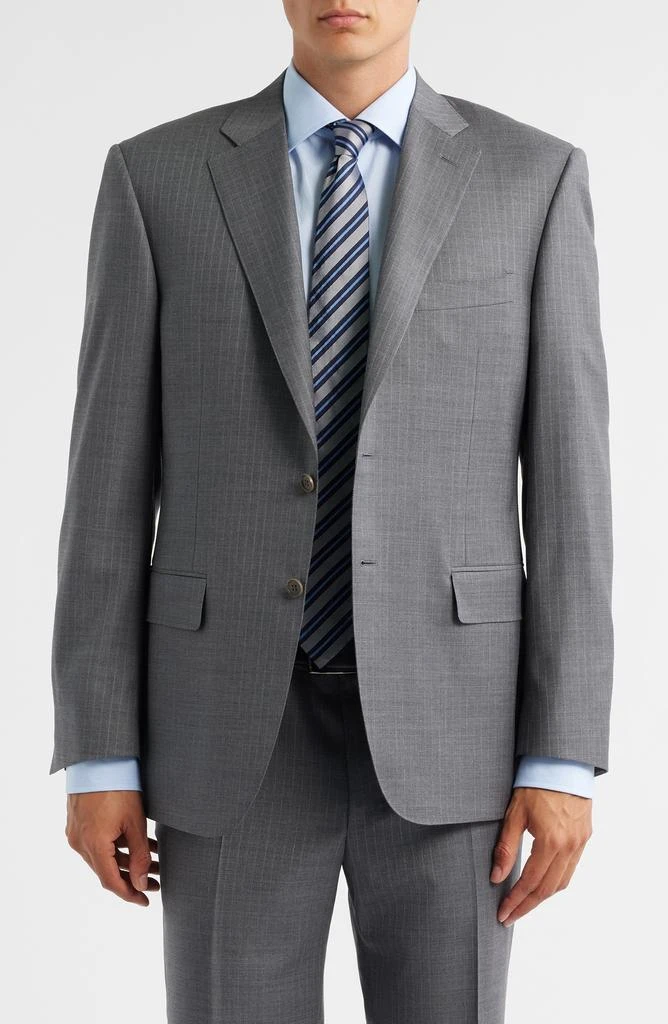 Canali Sienna Regular Fit Grey Pinstripe Wool Suit 5