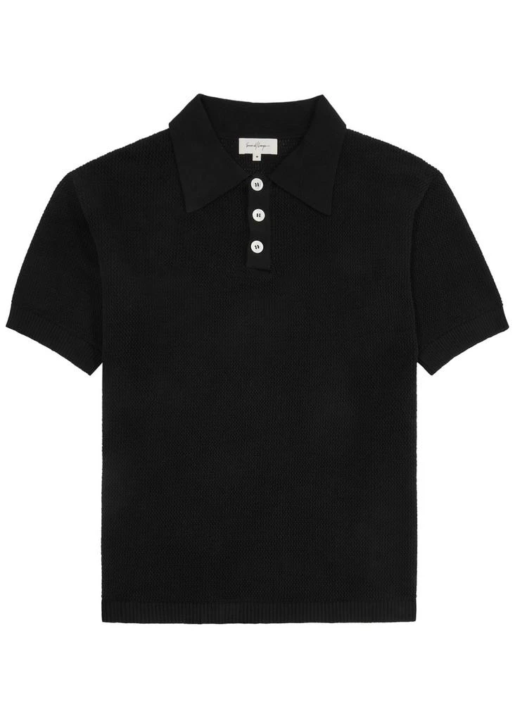 SECOND LAYER Open-knit cotton polo shirt M - Polo Shirts - BeyondStyle 