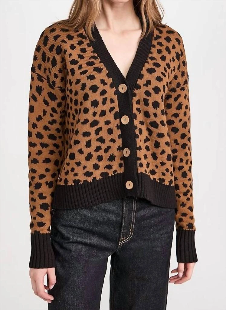 ASKK NY Printed Cardigan Sweater In Cheetah 1