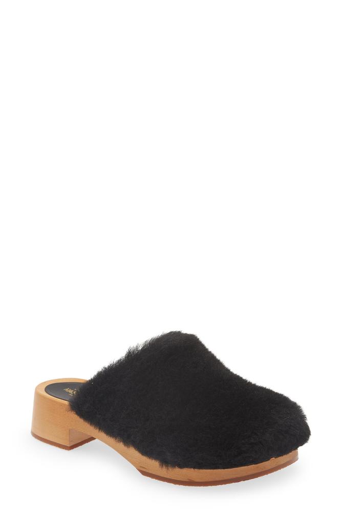 Swedish Hasbeens Fluff Genuine Shearling Clog