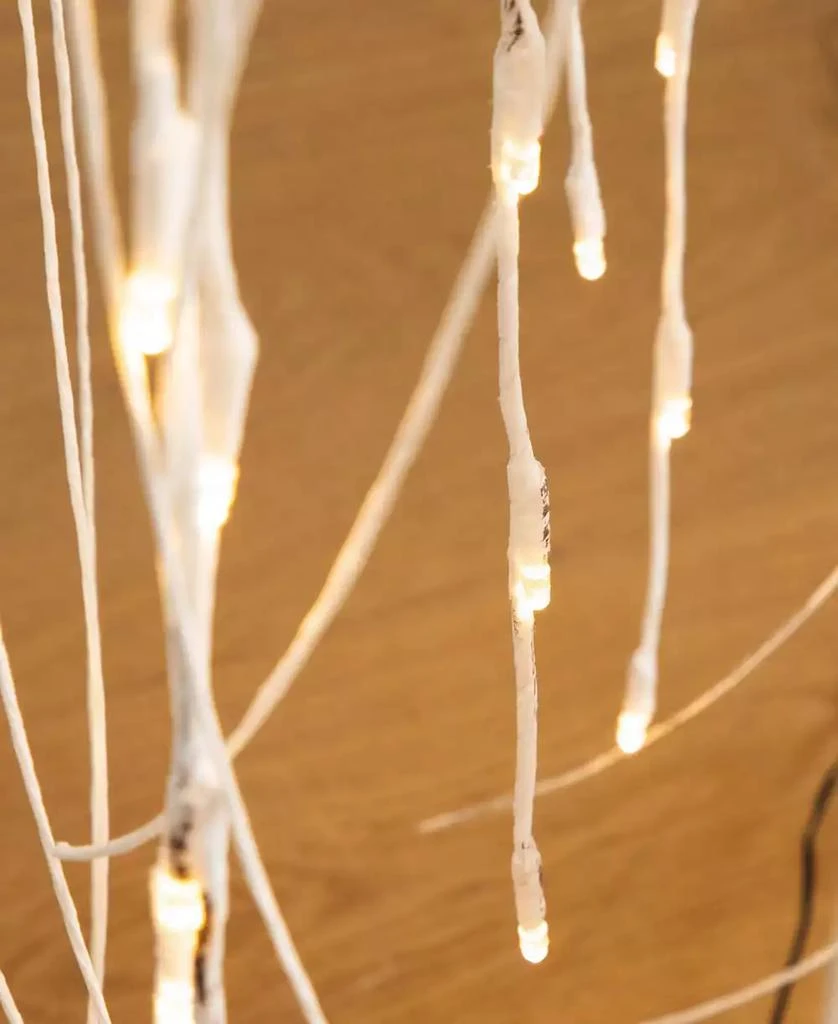 NEARLY NATURAL 4ft. Pre-Lit Artificial White Weeping Willow Tree with 120 Warm White LED Lights 5