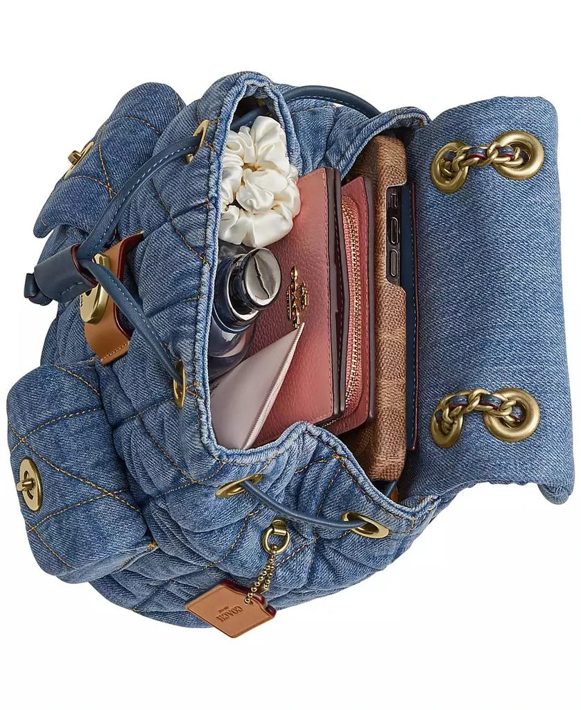 Coach Tabby Small Quilted Denim Backpack 5