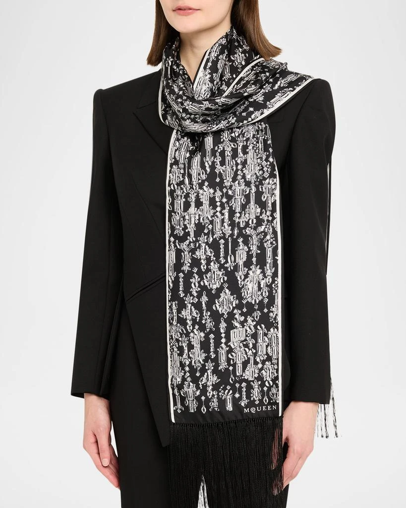 McQueen Crystal Mirror Silk Scarf 3