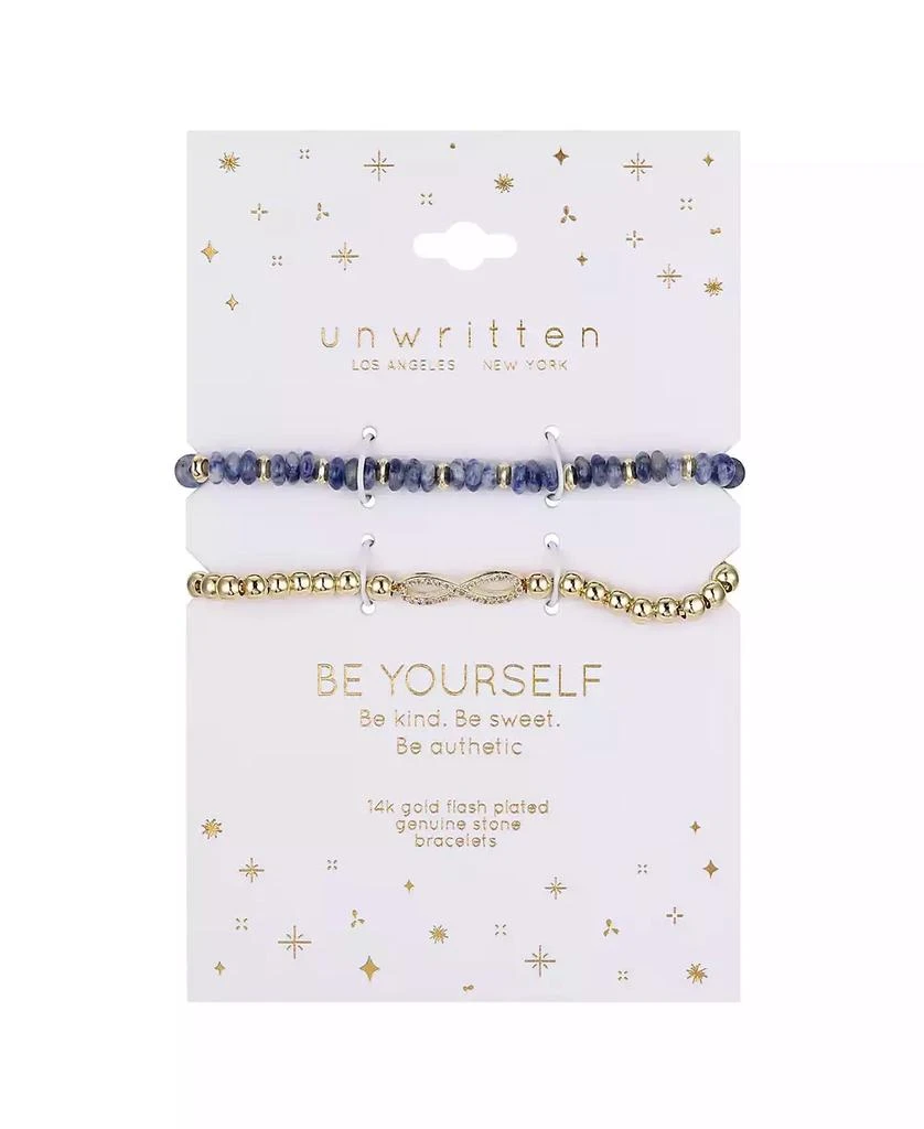 Unwritten Sodalite Stretch and Infinity Bolo Bracelet Set 2