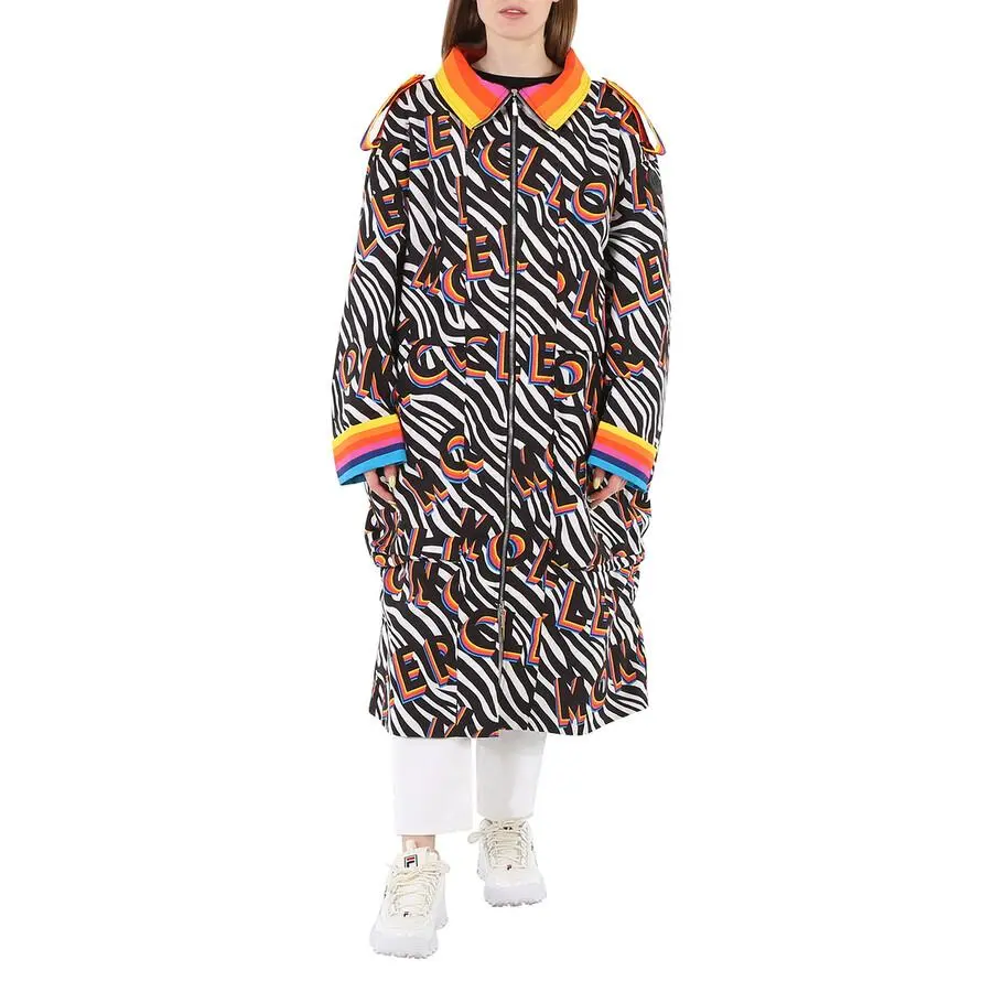 Moncler Richard Quinn Zebra Logo-print Ava Coat