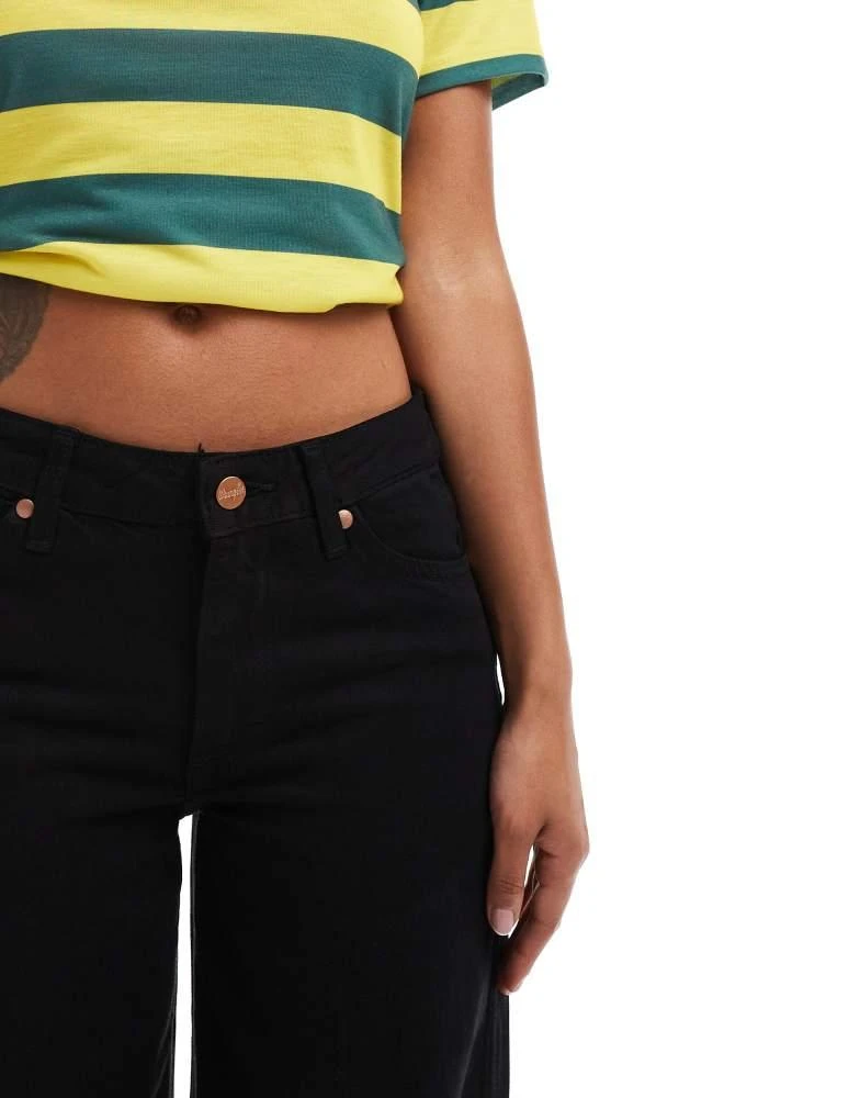 Wrangler Wrangler lightweight denim wide leg jean in black 4
