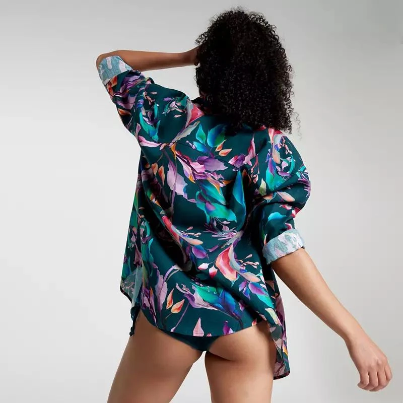 CALIA CALIA Women's Oversized Long Sleeve Button Down Cover Up 4