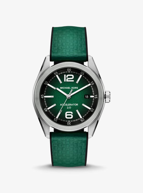 Michael Kors Green watch with crocodile embossed leather hotsell band