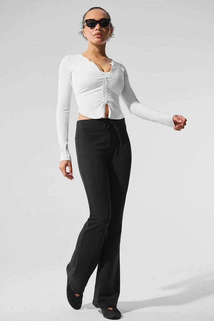 Alo Ribbed Stardust Long Sleeve - White 5