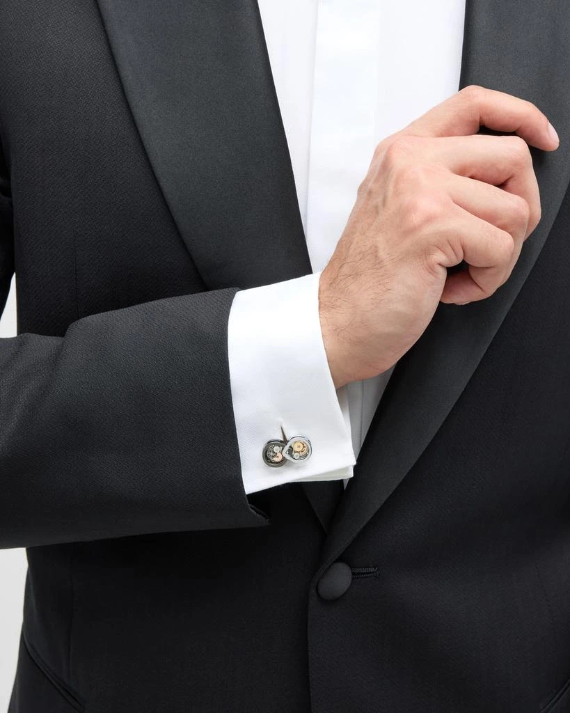 Tateossian Men's Infinity Gear Cufflinks in Palladium Plated with Multicolour Gears 2