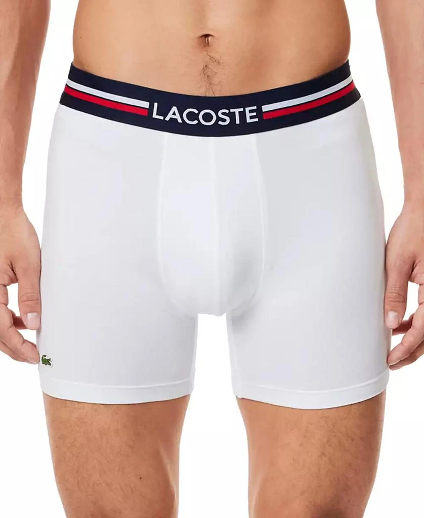 Lacoste Men's Regular Fit Stretch French Flag Boxer Briefs, Pack of 3 2