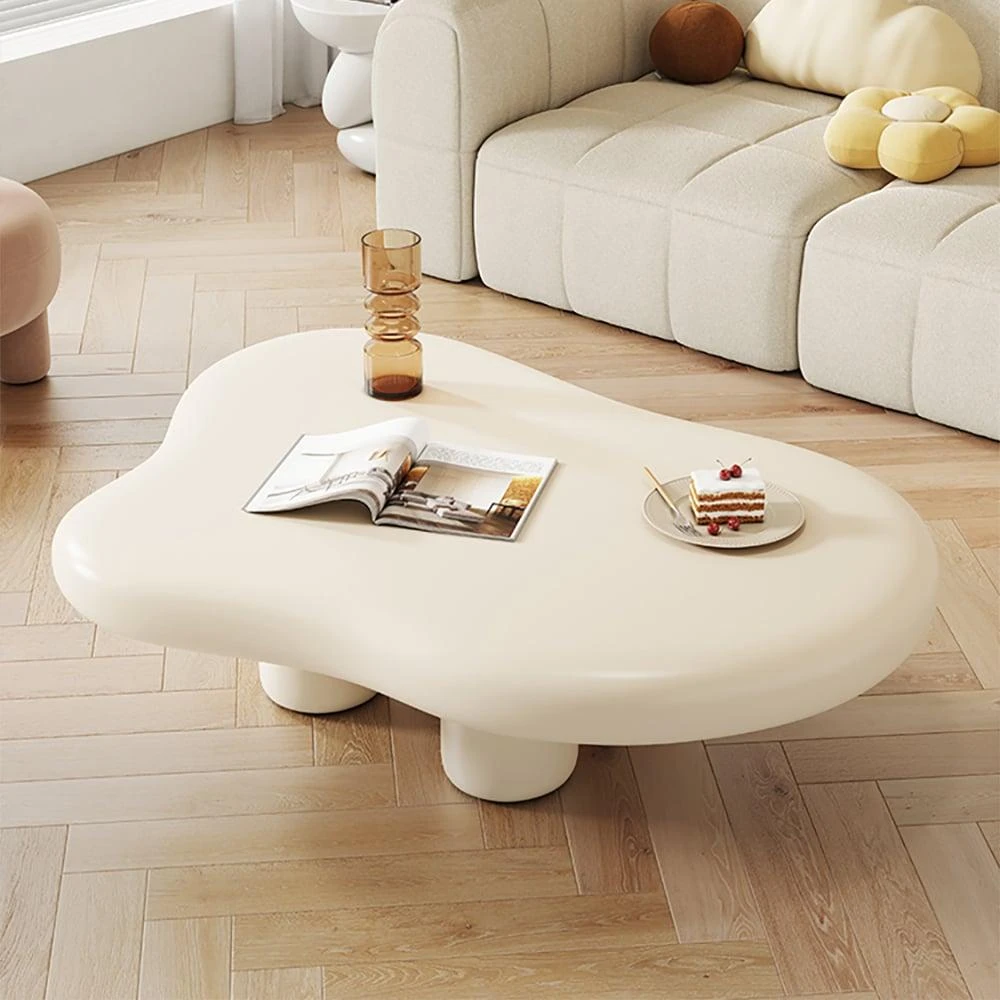 Hivvago 39" Irregular Cloud-Shaped Abstract Coffee Table