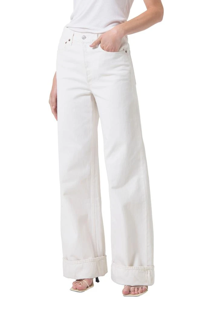 AGOLDE Dame Cuffed High Waist Wide Leg Organic Cotton Jeans 1