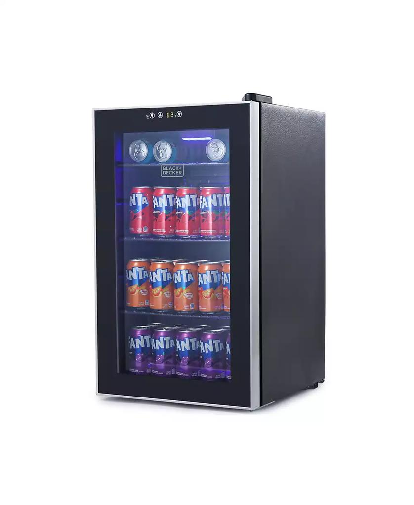 Black & Decker 2.4 Cu. Ft. Beverage Cooler with Double Pane Glass Door Drink Fridge with 76-Can Capacity