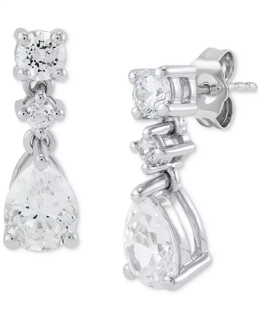 Grown With Love Lab Grown Diamond Pear & Round Drop Earrings (2 ct. t.w.) in 14k White Gold 1