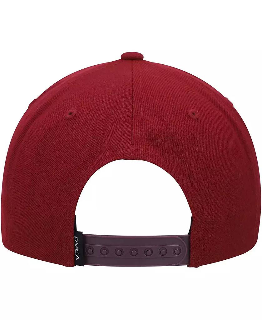 RVCA Men's Burgundy and Gray All The Way Snapback Hat