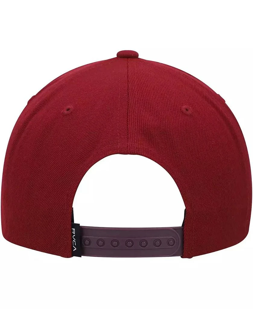 RVCA Men's Burgundy and Gray All The Way Snapback Hat 2