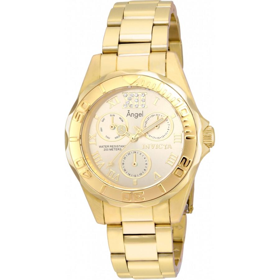 Invicta Angel Multi-Function Gold Dial Ladies Watch 21697