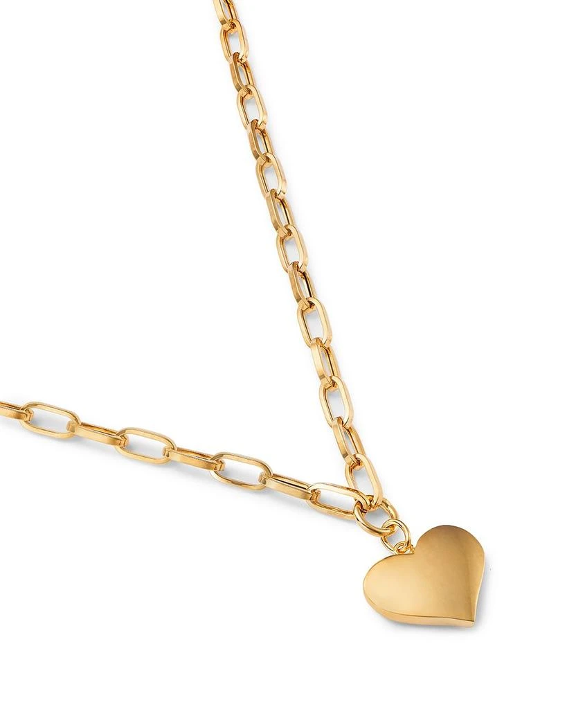 Bloomingdale's Fine Collection Bloomingdale's Polished Electroform Heart Pendant Necklace in 14K Yellow Gold, 17" 3