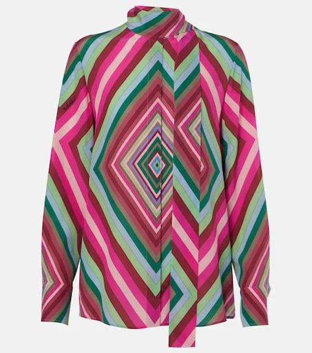 Valentino Tie-neck silk crêpe de chine shirt 1