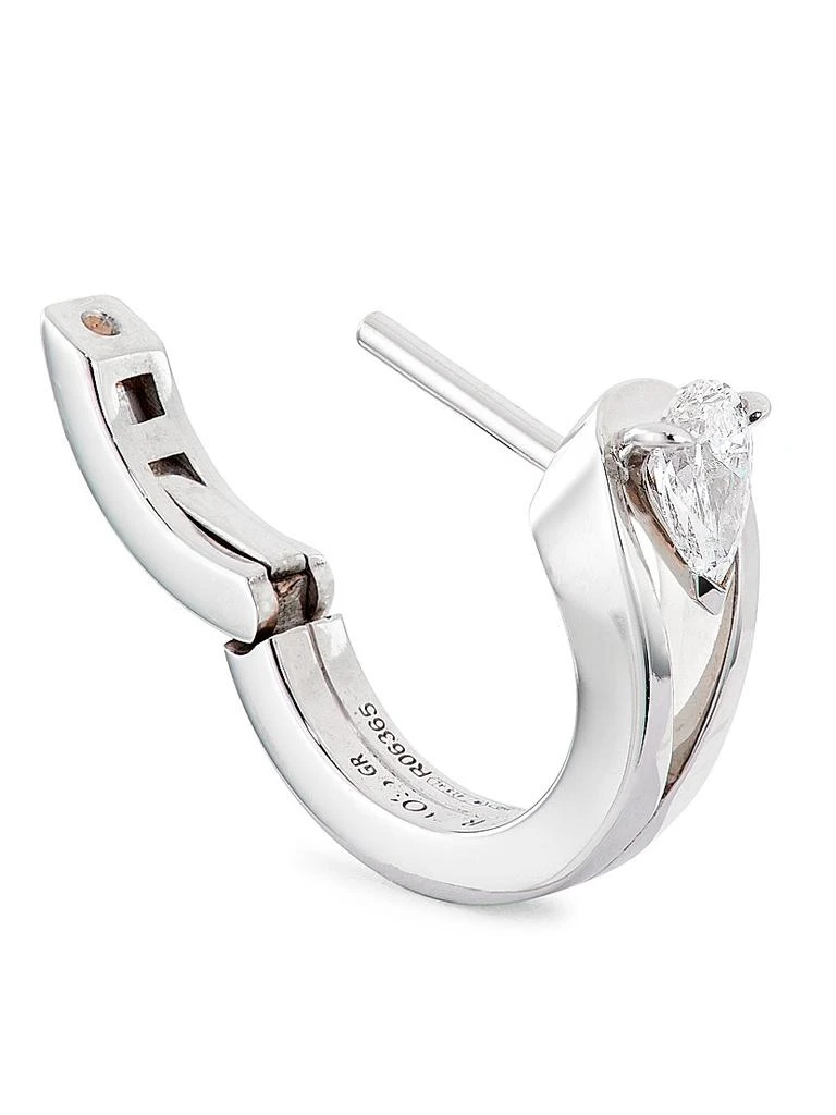 Repossi Serti Inversé 18K White Gold & Diamond Single Hoop Earring 3