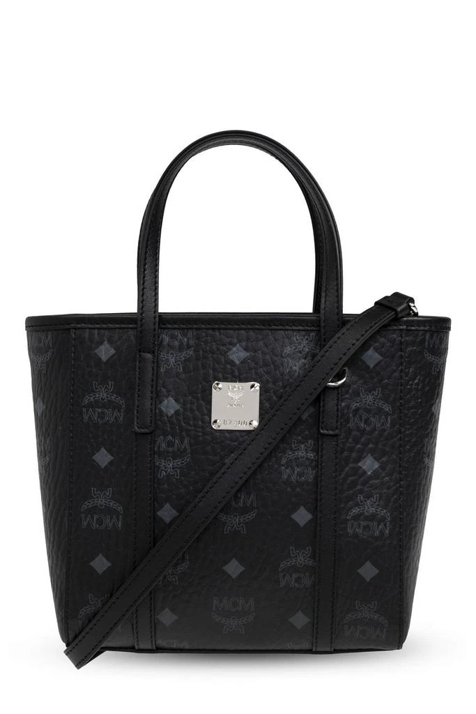 MCM MCM Monogrammed Logo Plaque Tote Bag 1